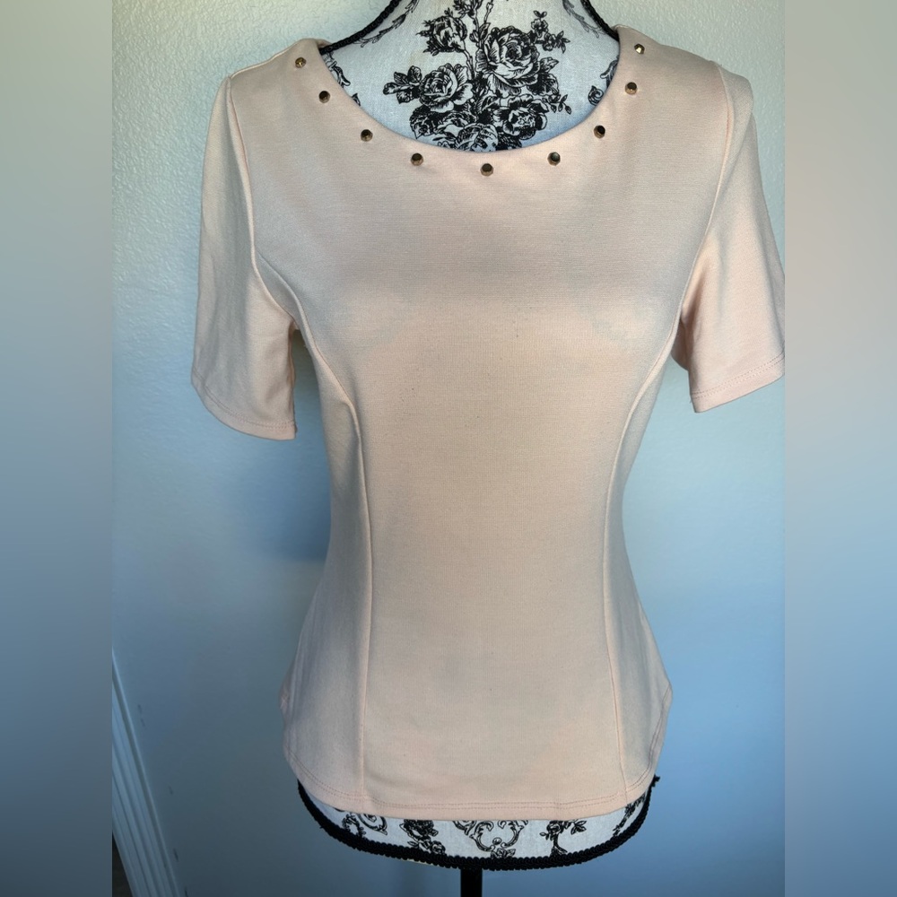 Forever 21 Light Pink Studded Short Sleeve Top - Picture 7 of 10